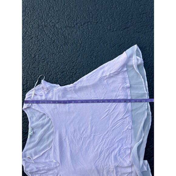 Women’s small cloud chaser pink purple layered flowy knit blouse dressy top - Picture 4 of 5